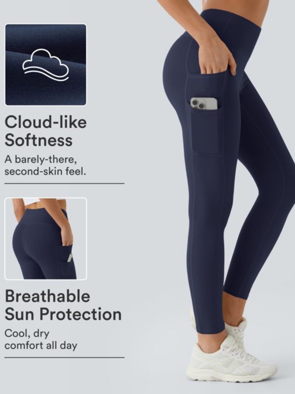 NWT HALARA SOFTLYZERO HIGH WASTED DOUBLE POCKET